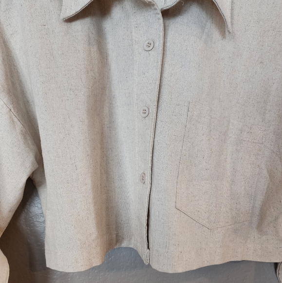 Collared Drawstring Two Piece Pants Set - Picture 3 of 15